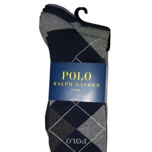 Polo Men's Argyle Socks - 3 Pack - Size 6 to 12